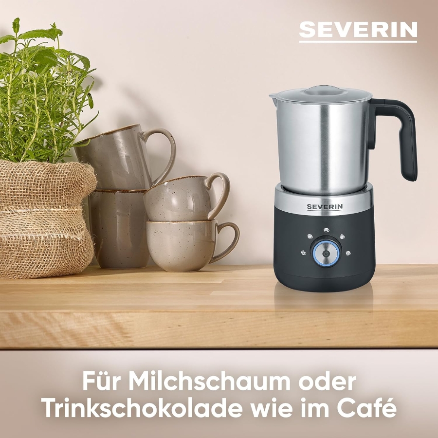 Severin SM 3588 Milchaufschäumer, 300 ml, schwarz inox 