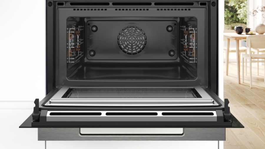 Bosch CMG7761B1 Serie 8 Kompaktbackofen mit Mikrowellenfunktion 60 x 45 cm, Schwarz