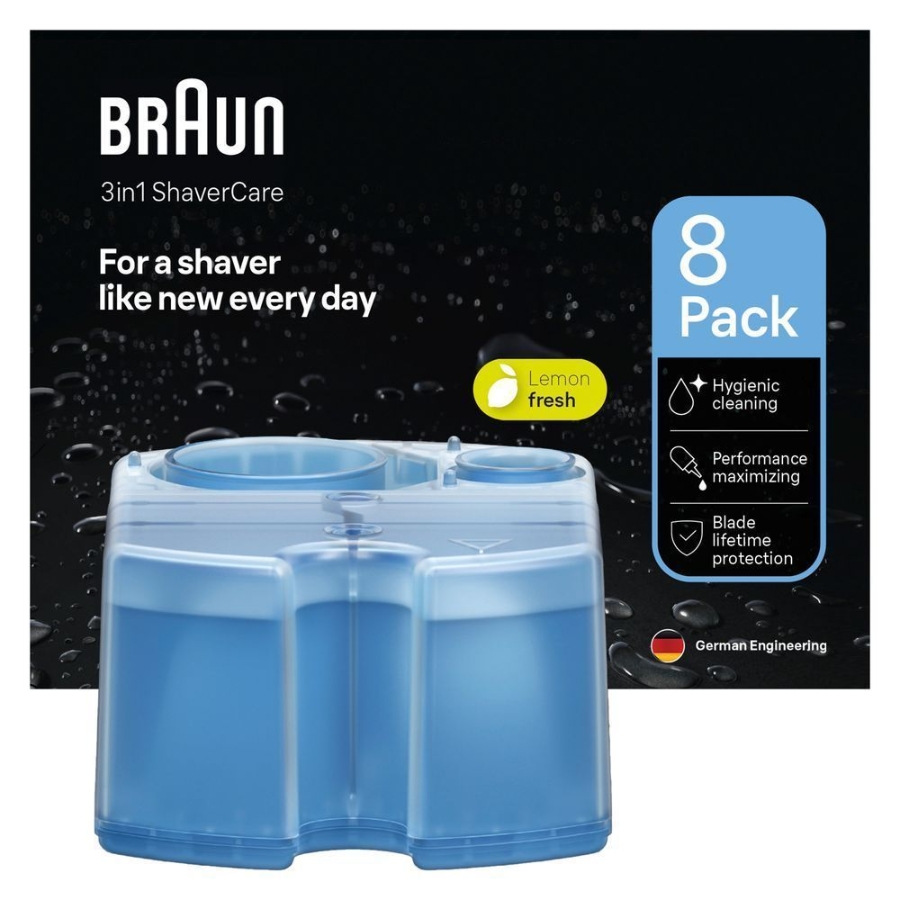 Braun Personal Care 3-in-1 ShaverCare, 8er Pack Reinigungskartuschen, für Reinigungsstation, Hygienische Reinigung