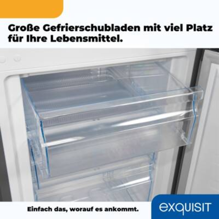 Exquisit KGC265-70-010E Kühl-/Gefrierkombination Stand Inox-Look 