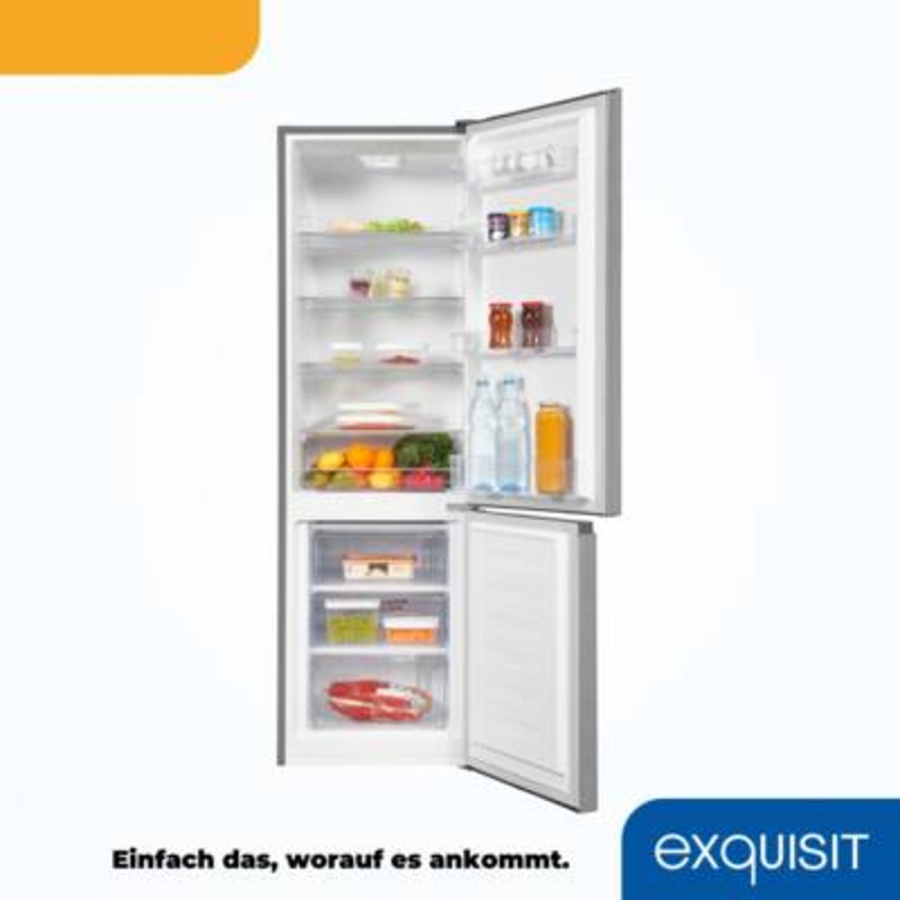Exquisit KGC265-70-010E Kühl-/Gefrierkombination Stand Inox-Look 