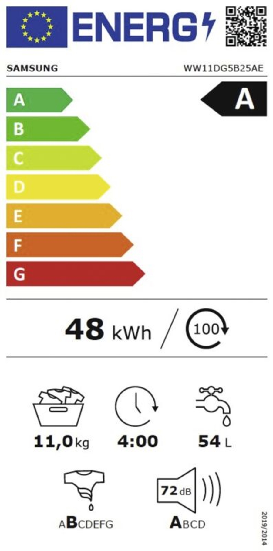 Samsung WW11DG5B25AHEG Eco 5105 Big 11kg Waschmaschine Frontlader   60cm,1400 U/min