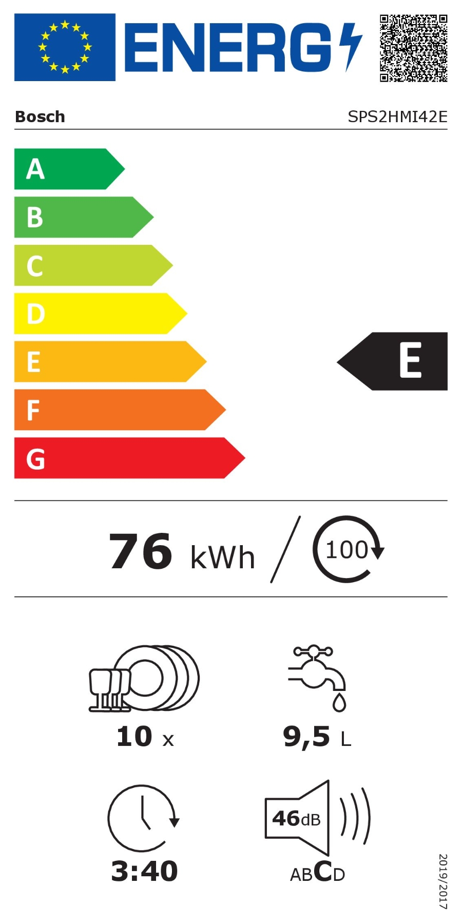 Bosch SPS2HMI42E Serie 2 Geschirrspüler Stand 45 cm Silber Inox 