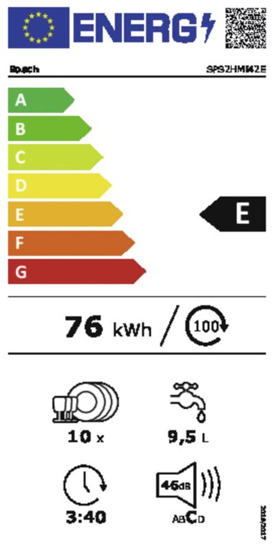 Bosch SPS2HMI42E Serie 2 Geschirrspüler Stand 45 cm Silber Inox 