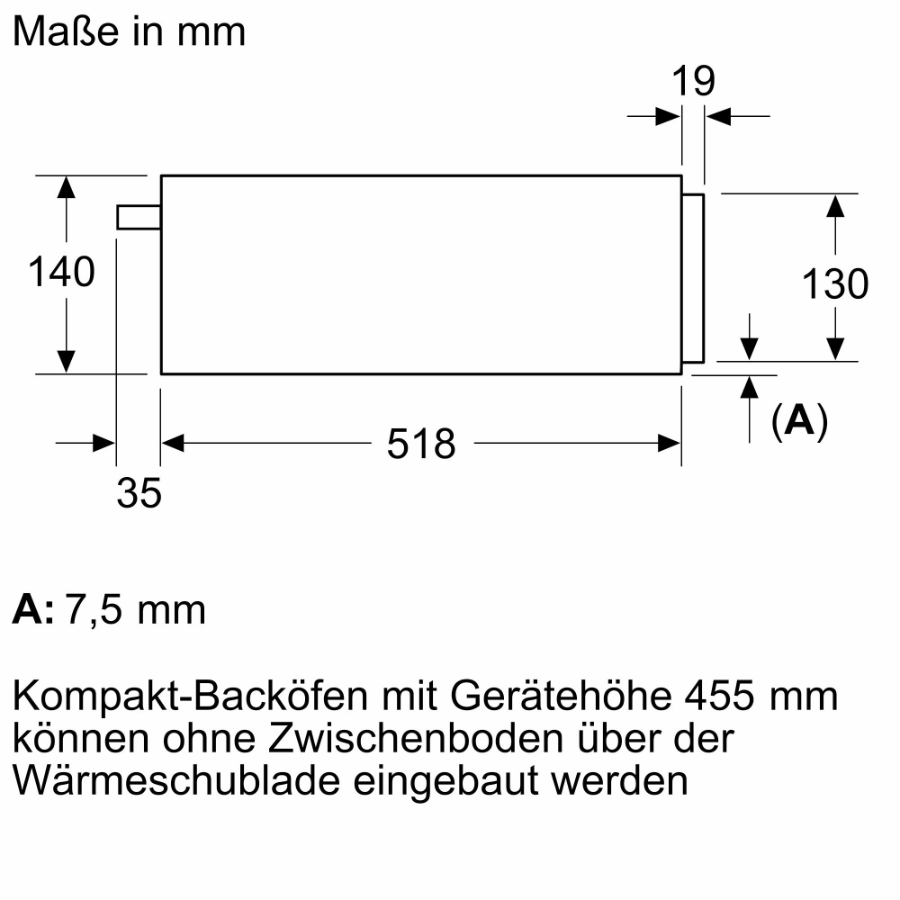 Bosch BIC7101B1 Serie 8, Wärmeschublade, 60 x 14 cm, Schwarz 