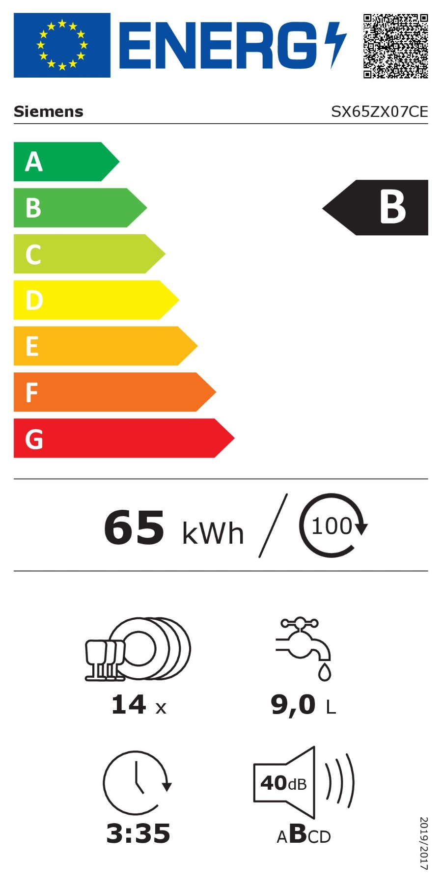 Siemens SX65ZX07CE iQ500 Vollintegrierter Geschirrspüler, 60 cm, XXL "86,5cm Nische"