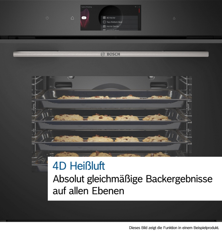 Bosch HSG7364B1 Serie 8  Einbau-Dampfbackofen 60 x 60 cm Schwarz 