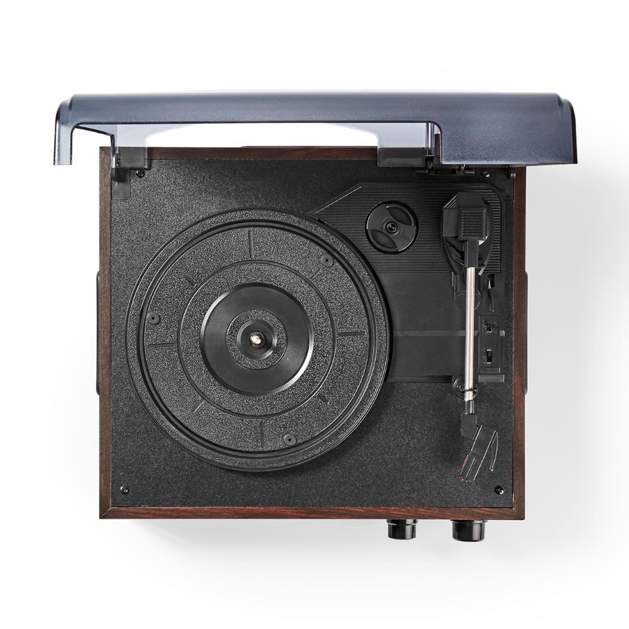 Nedis TURN220BN Plattenspieler 33 / 45 / 78 U/min | Riemenantrieb  1x Stereo RCA | 18 W | Eingebauter (Vor) Verstärker
