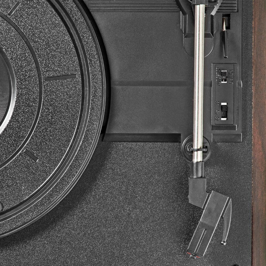 Nedis TURN220BN Plattenspieler 33 / 45 / 78 U/min | Riemenantrieb  1x Stereo RCA | 18 W | Eingebauter (Vor) Verstärker