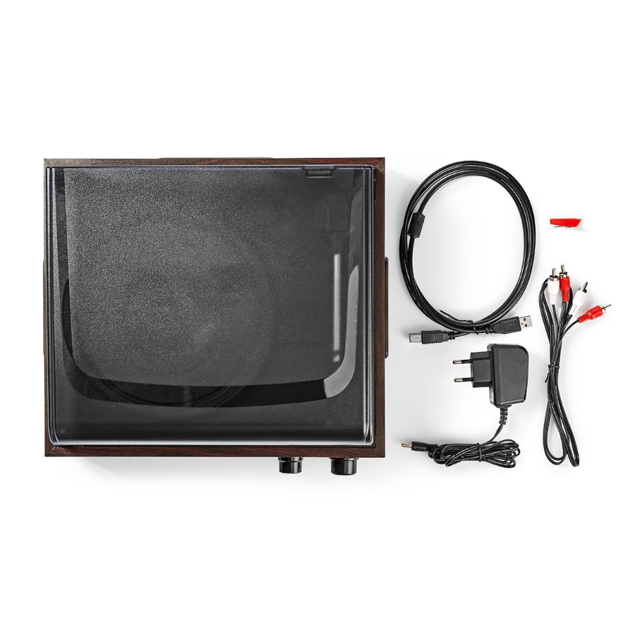 Nedis TURN220BN Plattenspieler 33 / 45 / 78 U/min | Riemenantrieb  1x Stereo RCA | 18 W | Eingebauter (Vor) Verstärker