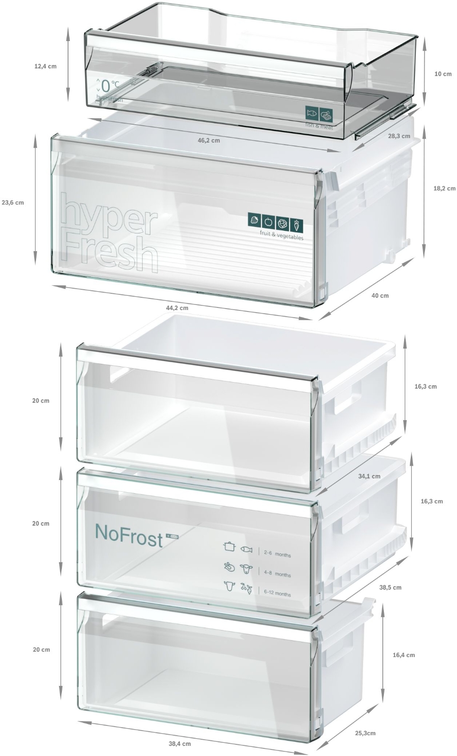 Siemens KG39NXICF Kühl-/Gefrierkombination Stand NoFrost Edelstahl , 203 x 60 cm