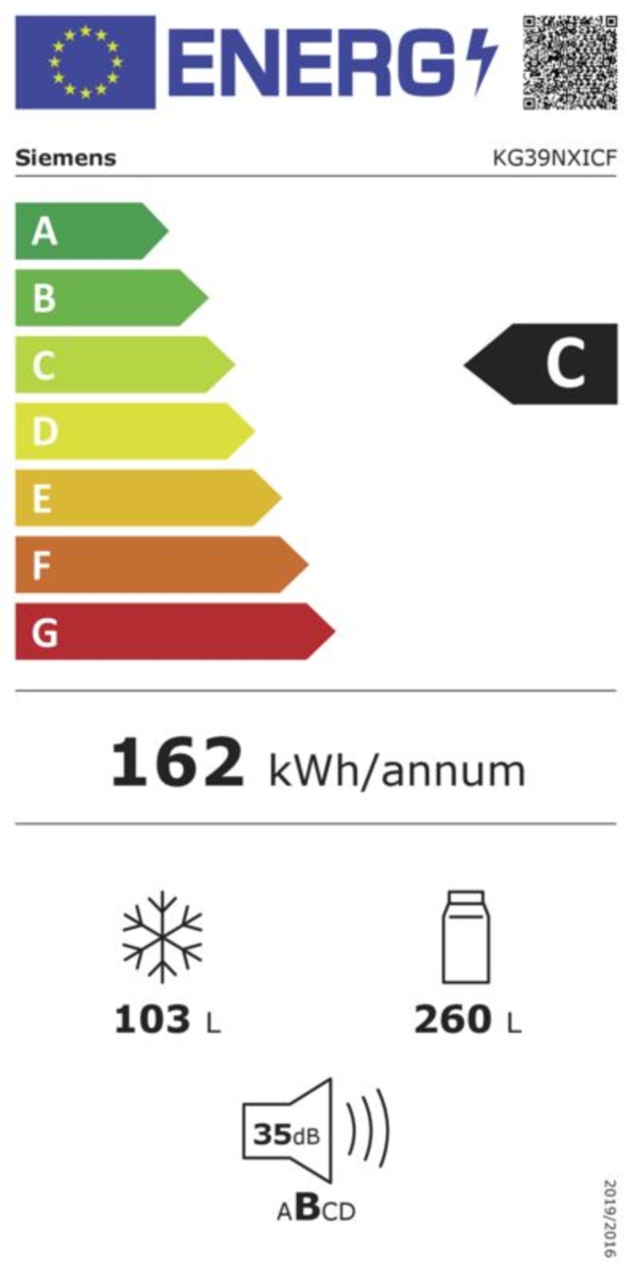 Siemens KG39NXICF Kühl-/Gefrierkombination Stand NoFrost Edelstahl , 203 x 60 cm