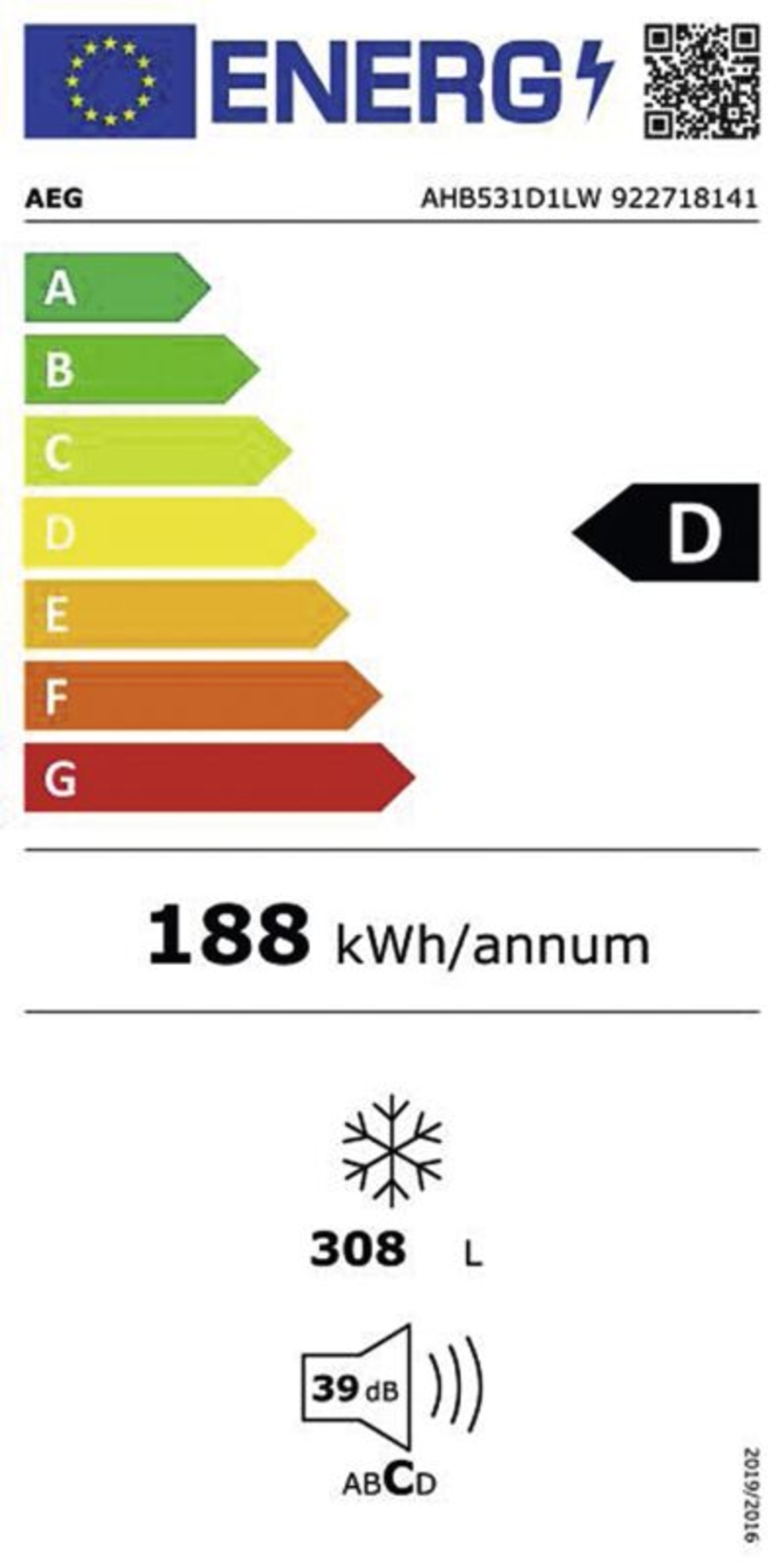 AEG AHB531D1LW Gefriertruhe / 308 L / LowFrost  weniger Eisbildung / Temperaturalarm / Rollen 