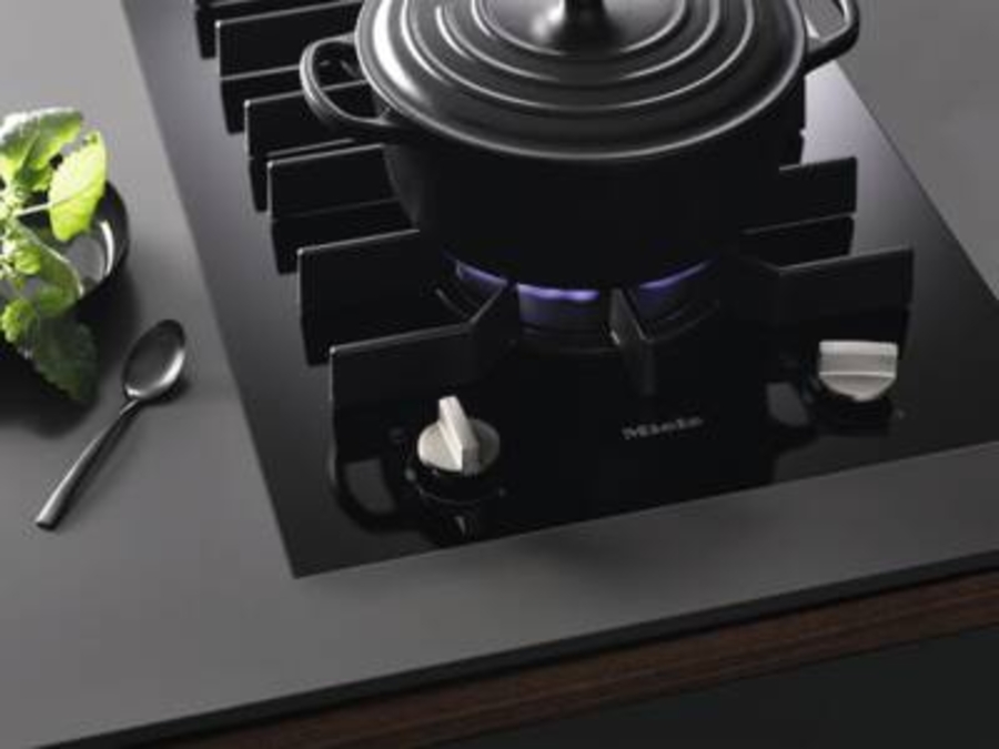 Miele CS 7102-1 FL Kochfeld Einbau Gas Schwarz 40 cm Schwarz-Glas