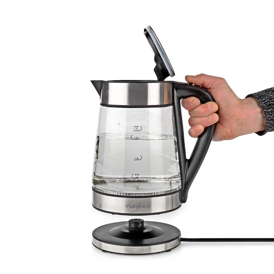 Nedis WIFIWK10CGS SmartLife Wasserkocher Wi-Fi  1.7 l | Glas | 40,60,70,80,90,100 °C | Temperaturanzeige