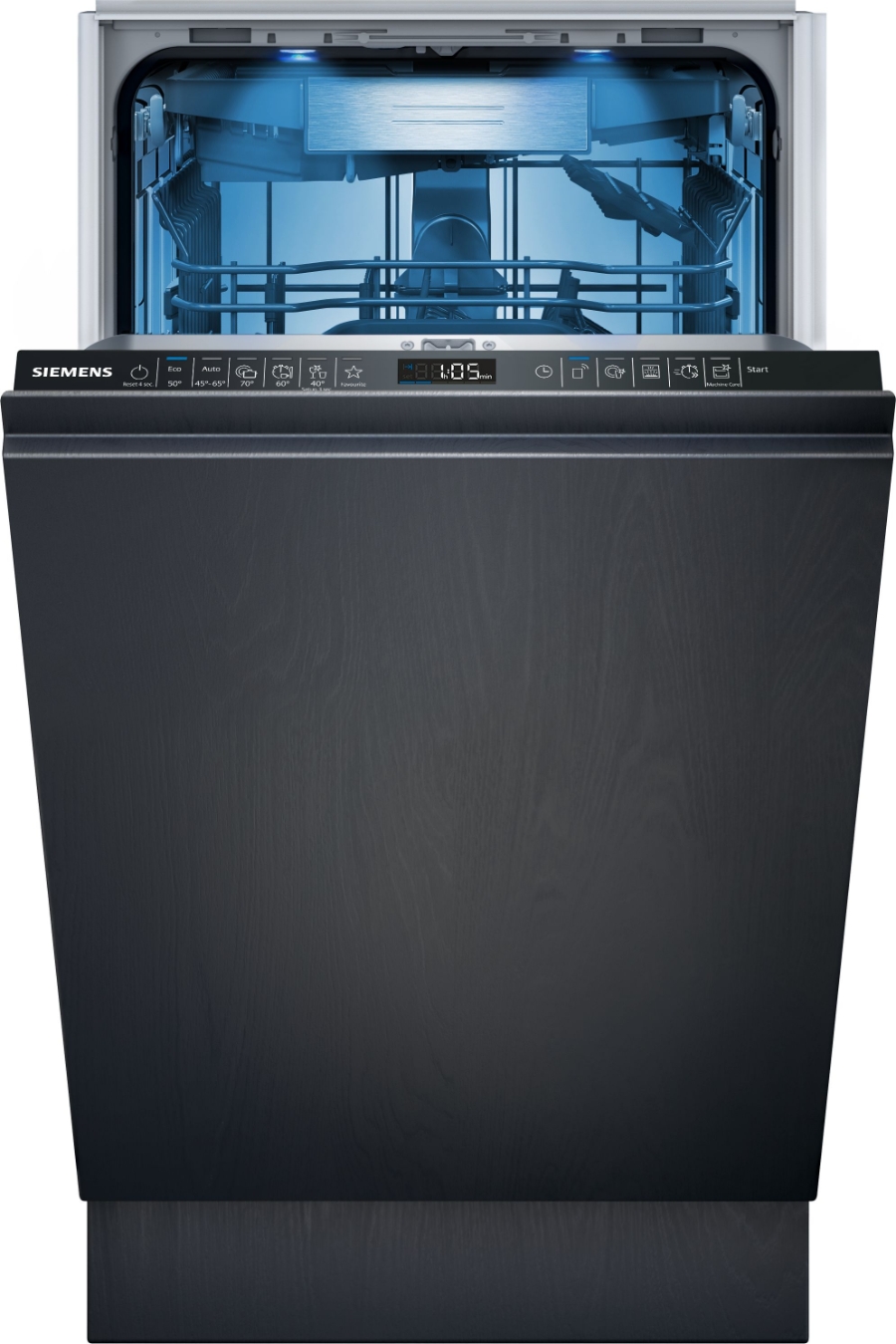 Siemens SR65YX08ME iQ500 Geschirrspüler Einbau vollintegriert ,45 cm mit Besteckschublade und Zeolith-Trocknung ,emotionLight 