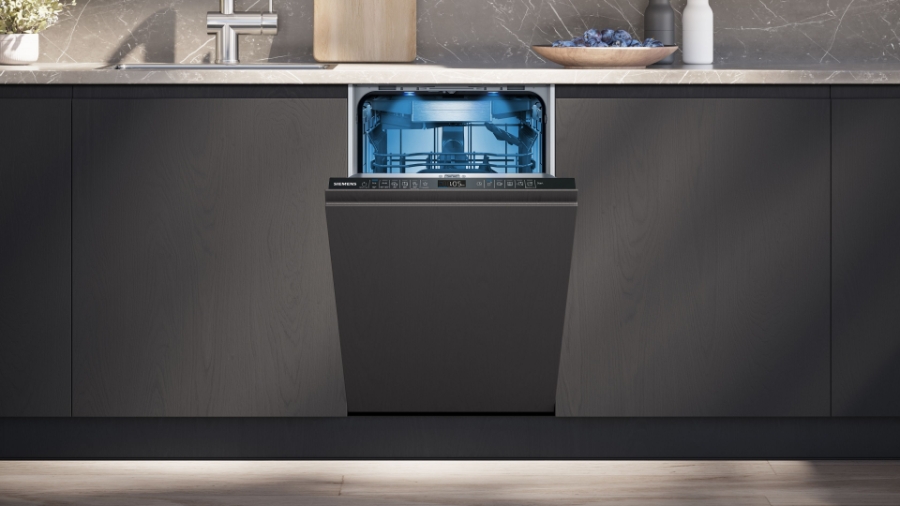 Siemens SR65YX08ME iQ500 Geschirrspüler Einbau vollintegriert ,45 cm mit Besteckschublade und Zeolith-Trocknung ,emotionLight 