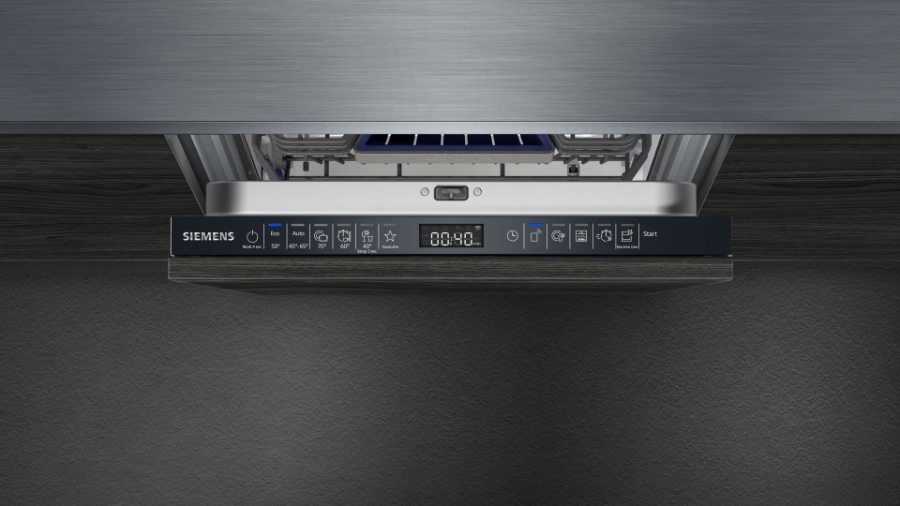 Siemens SR65YX08ME iQ500 Geschirrspüler Einbau vollintegriert ,45 cm mit Besteckschublade und Zeolith-Trocknung ,emotionLight 