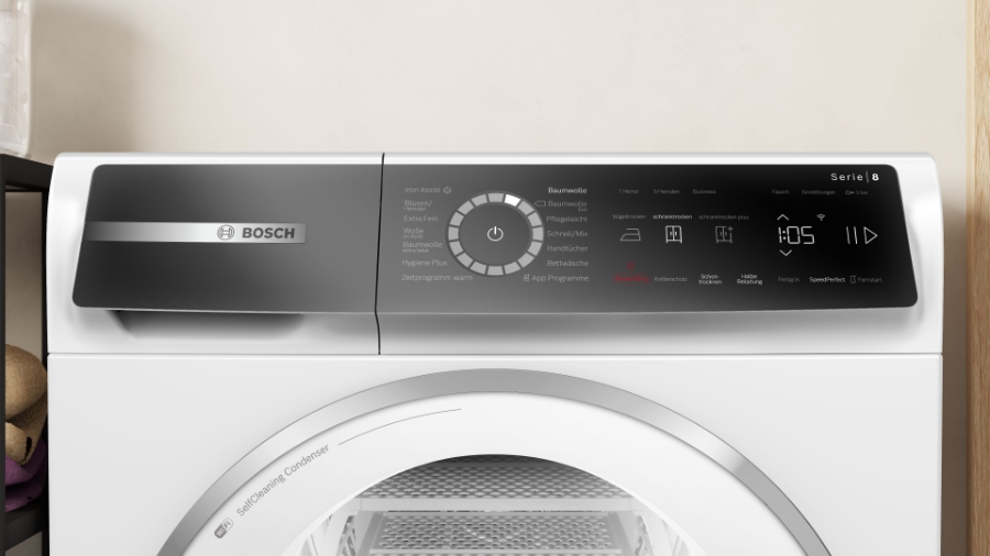Bosch WQB246C90 Select Line Serie 8  Wärmepumpentrockner  9 kg Weiss,Selbstreinigender Kondensator,Home Connect