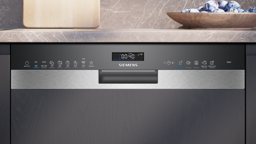 Siemens SN55ZS07CE iQ500 Teilintegrierter Geschirrspüler  60 cm Edelstahl,mit Besteckschublade,mit Zeolith-Trocknung 