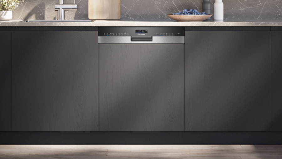 Siemens SN55ZS07CE iQ500 Teilintegrierter Geschirrspüler  60 cm Edelstahl,mit Besteckschublade,mit Zeolith-Trocknung 