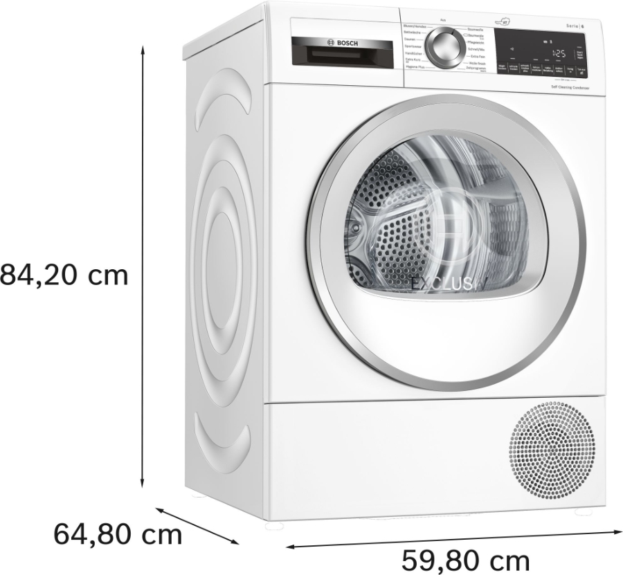 Bosch WQG245D5AT Serie 6 Wärmepumpen-Trockner 9 kg A+++ Selbstreinigender Kondensator,Auto Dry