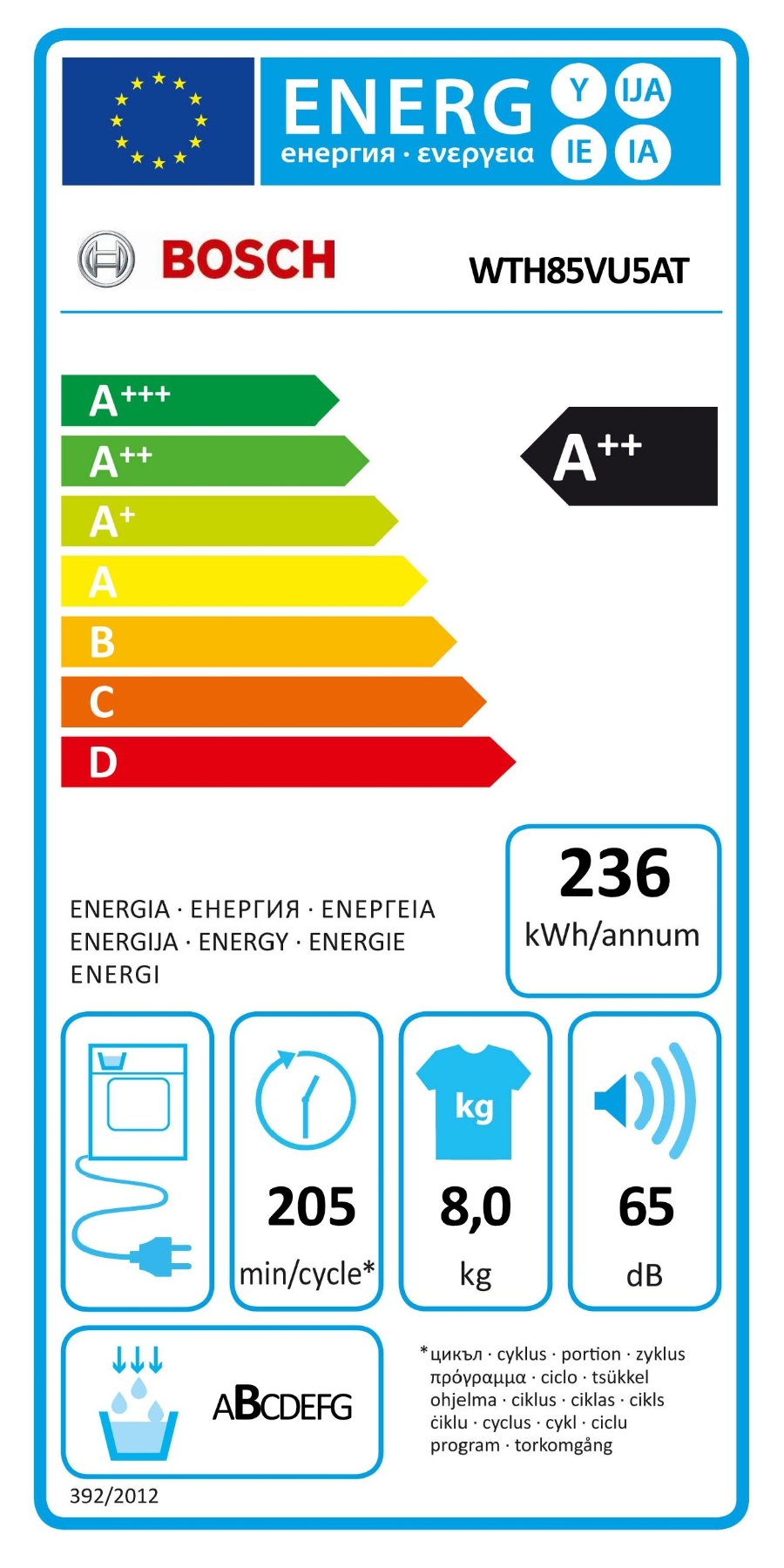 Bosch WTH85VU5AT Serie 4 Wärmepumpen-Trockner  8 kg A++ Auto Dry