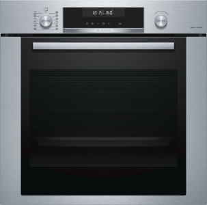 Bosch HBG378AS0 Serie 6 Einbau-Backofen, 60 x 60 cm Edelstahl Pyrolyse(Selbstreinigung),Versenkknebel