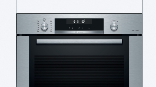 Bosch HBG378AS0 Serie 6 Einbau-Backofen, 60 x 60 cm Edelstahl Pyrolyse(Selbstreinigung),Versenkknebel