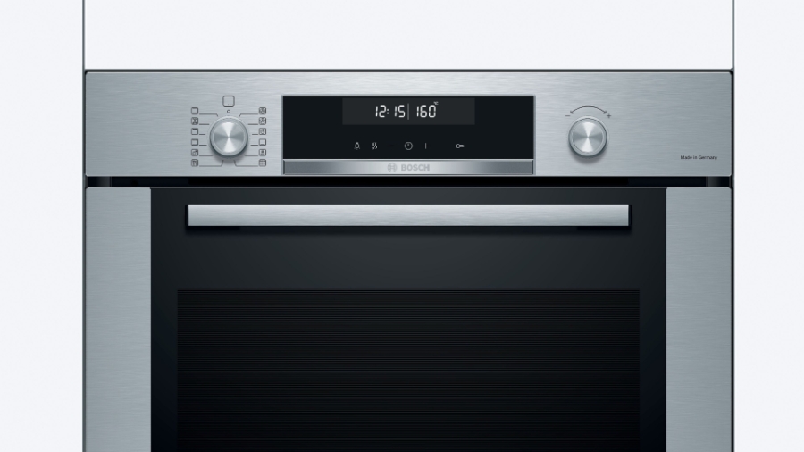 Bosch HBG378AS0 Serie 6 Einbau-Backofen, 60 x 60 cm Edelstahl Pyrolyse(Selbstreinigung),Versenkknebel