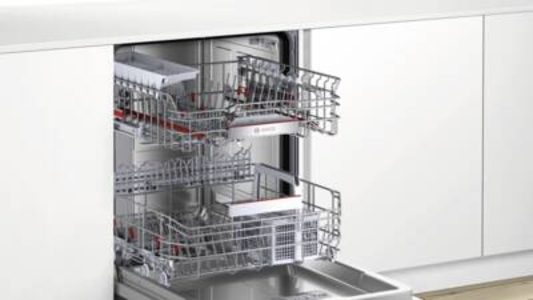 Bosch SMI4EBS01D Serie 4 Teilintegrierter Geschirrspüler, 60 cm  Edelstahl, Home Connect