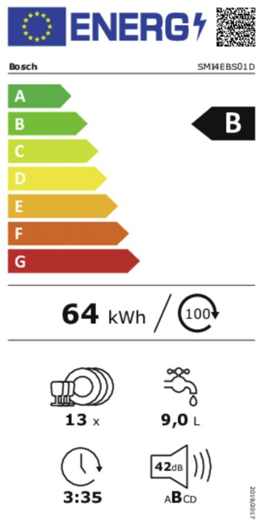 Bosch SMI4EBS01D Serie 4 Teilintegrierter Geschirrspüler, 60 cm  Edelstahl, Home Connect