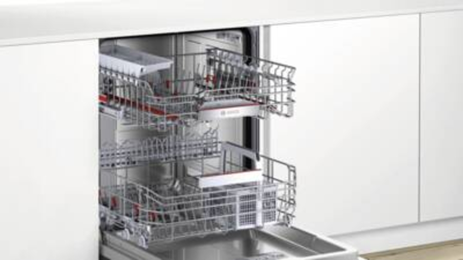 Bosch SMI4EBS01D Serie 4 Teilintegrierter Geschirrspüler, 60 cm  Edelstahl, Home Connect