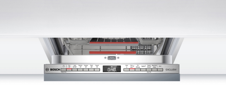Bosch SPD4ELX01D Serie 4 Vollintegrierter Geschirrspüler, 45 cm Home Connect,Statusprojektion (InfoLight)