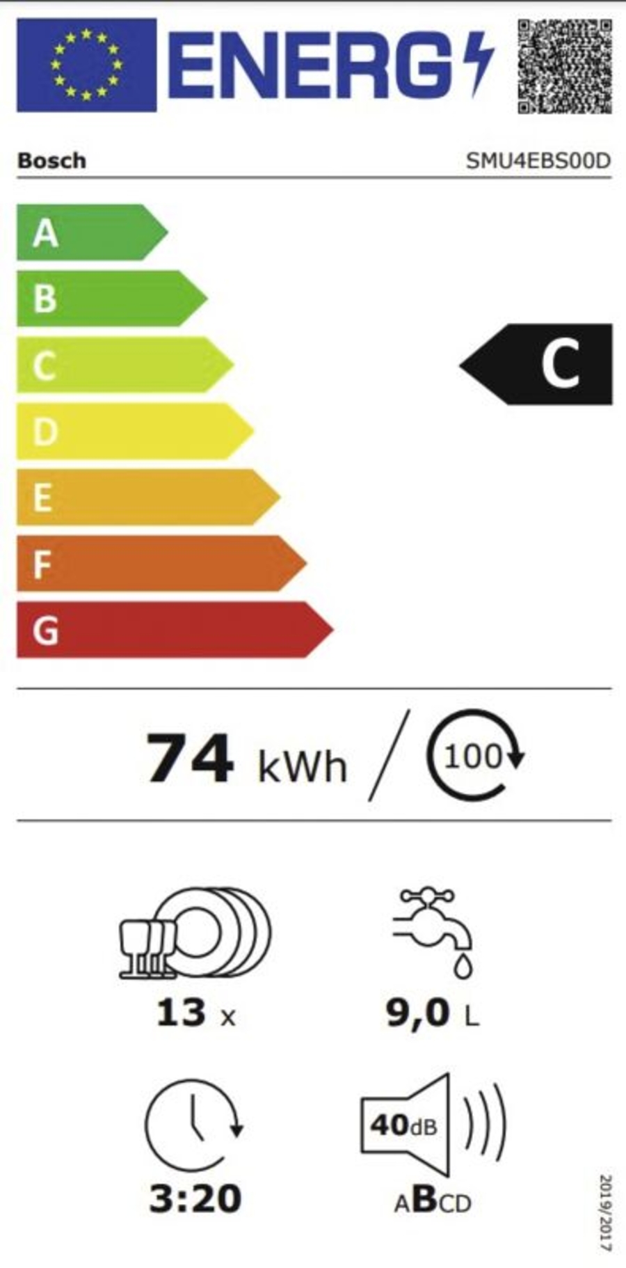 Bosch SMU4EBS00D Serie 4 Unterbau-Geschirrspüler, 60 cm, Edelstahl Home Connect