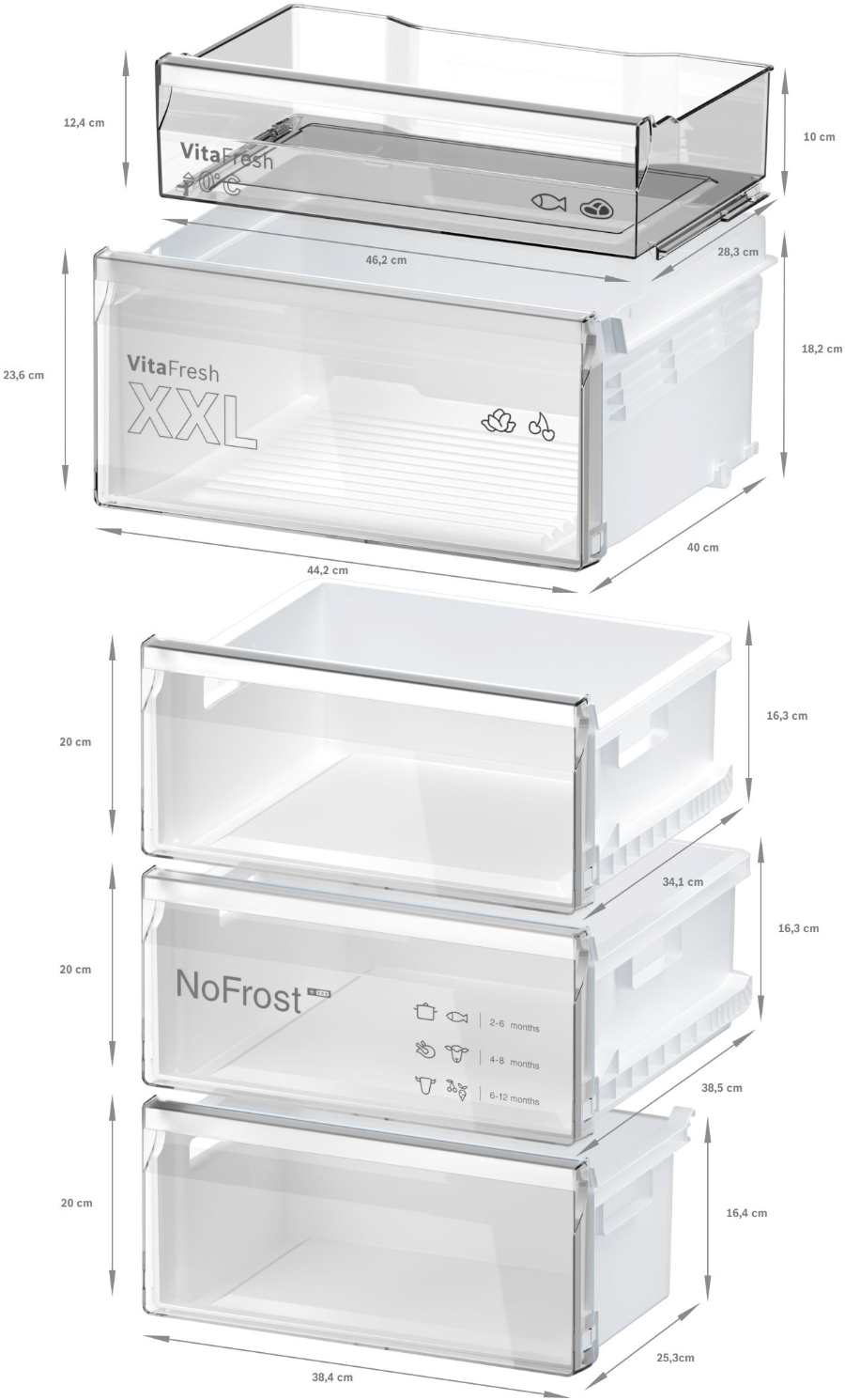 Bosch KGN39EXCF Select Line Serie 4 Kühl-Gefrier-Kombination Freistehende,  NoFrost, Fleischfach (VitaFresh)
