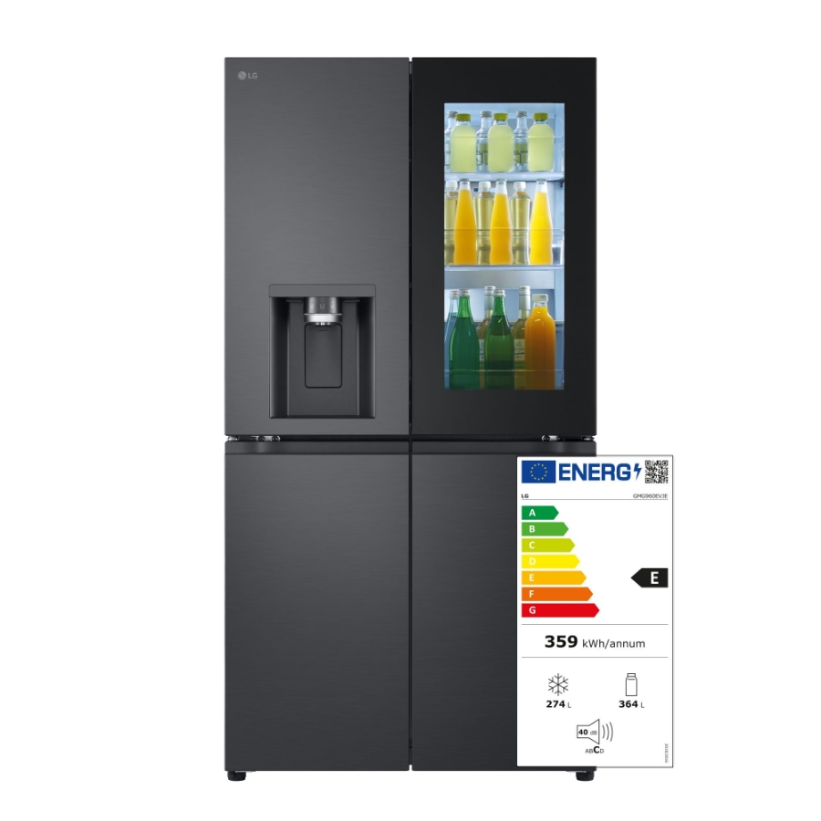 LG GMG960EVJE Side-by-Side mit InstaView® 638 Liter  Eis-, Crushed Ice- und Wasserspender |