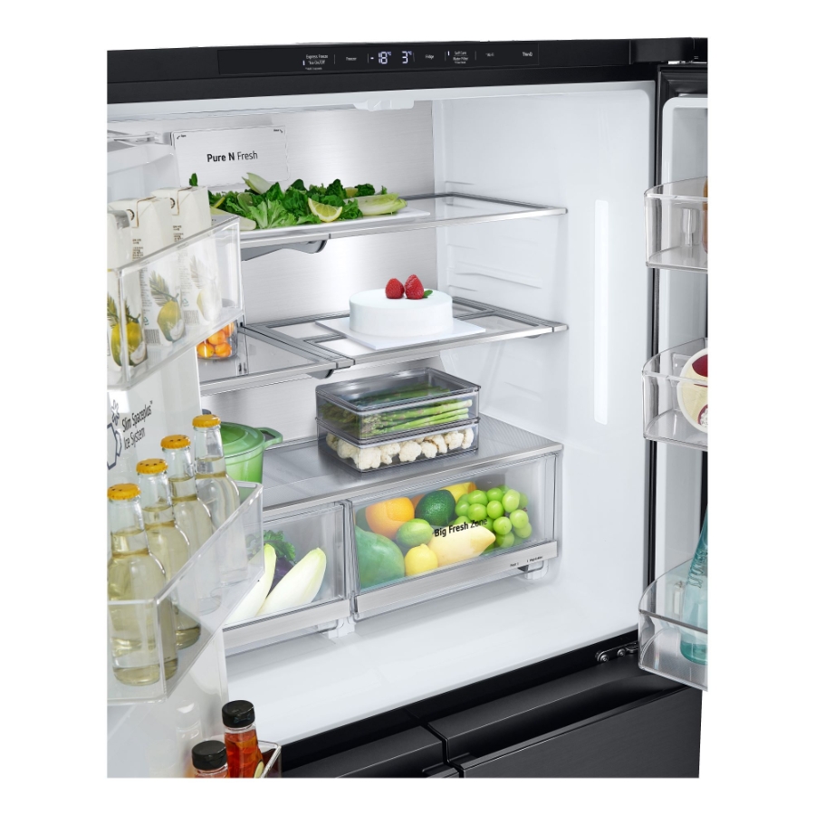LG GMG960EVJE Side-by-Side mit InstaView® 638 Liter  Eis-, Crushed Ice- und Wasserspender |