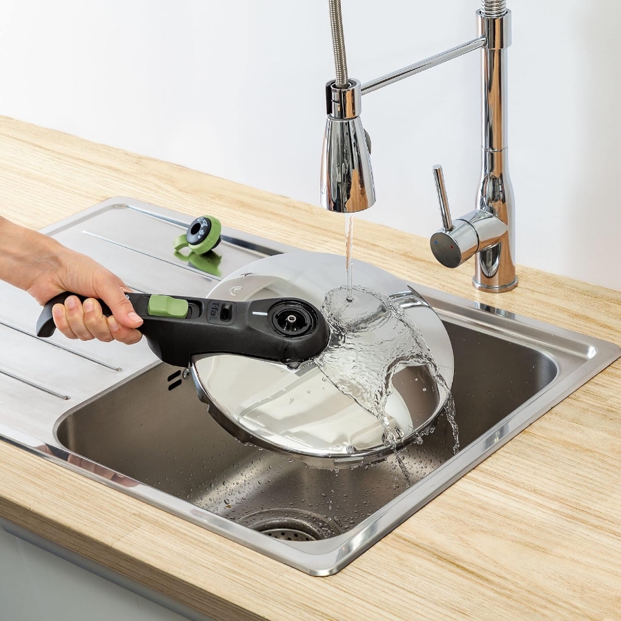 Tefal P2580703  Secure Trendy Schnellkochtopf 6 L 2-Stufen-Garregler: Intensivstufe 117°C, Schonstufe 112°C