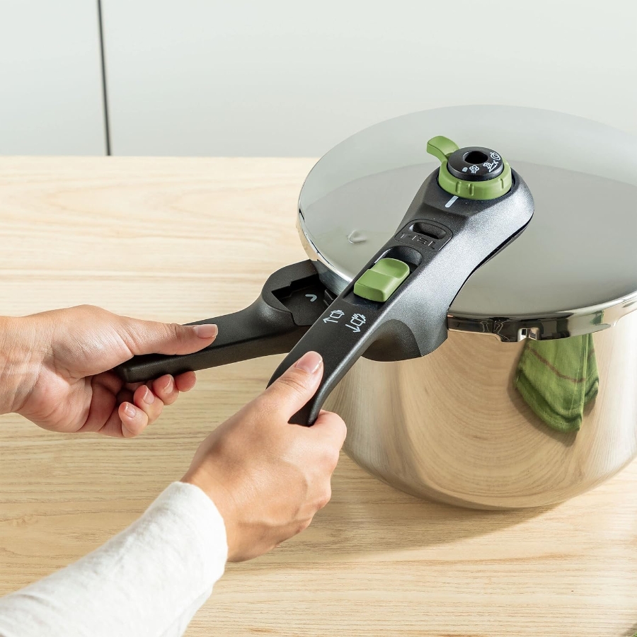 Tefal P2580703  Secure Trendy Schnellkochtopf 6 L 2-Stufen-Garregler: Intensivstufe 117°C, Schonstufe 112°C