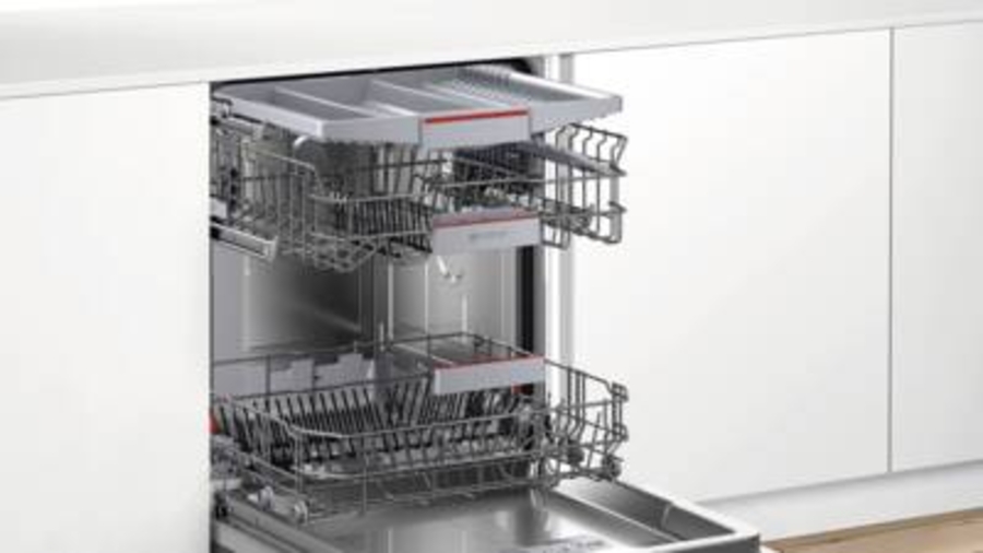 Bosch SMI4HVS00E Geschirrspüler Einbau teilintegriert 60 cm  Edelstahl mit Besteckschublade