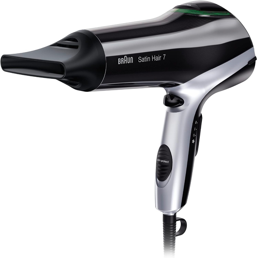 Braun Haircare HD710E Haartrockner 2200W, 3 Heizstufen, Ionisator Schwarz-Silber