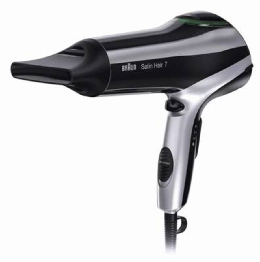Braun Haircare HD710E Haartrockner 2200W, 3 Heizstufen, Ionisator Schwarz-Silber