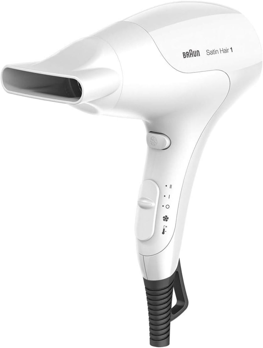 Braun Haircare HD180E Haartrockner, 1800W, 2 Leistungsstufen, Infrarot-Wä Weiss