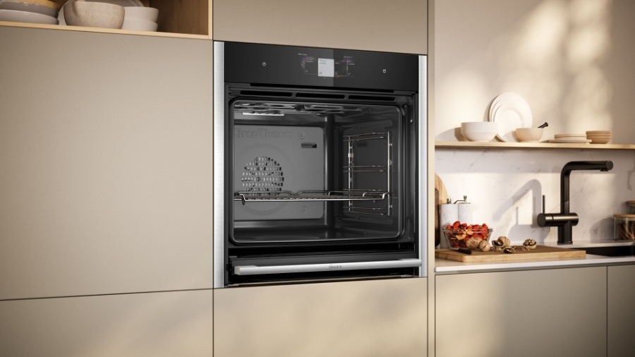 Neff B64FT33N0 N90 Dampfbackofen  60 x 60 cm Edelstahl Slide & Hide®,Dämpfen bis 120 °C,Multipoint Bratenthermomete