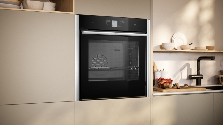Neff B64FT33N0 N90 Dampfbackofen  60 x 60 cm Edelstahl Slide & Hide®,Dämpfen bis 120 °C,Multipoint Bratenthermomete