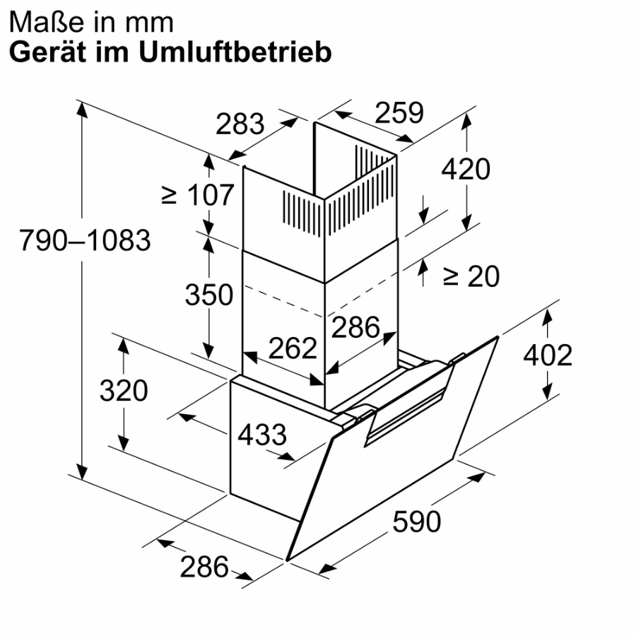 Neff D65IFN1S0 N50 Wandesse 60 cm Klarglas schwarz bedruckt 