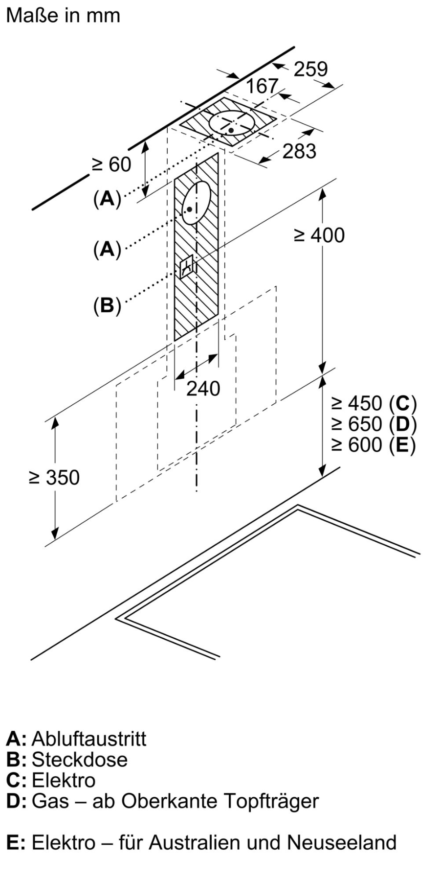 Neff D65IFN1S0 N50 Wandesse 60 cm Klarglas schwarz bedruckt 
