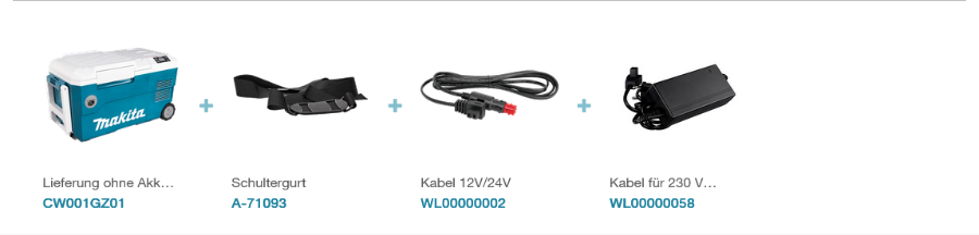 Makita CW001GZ01 Akku-Kühl- und Wärmebox 40 V max • 18 V / 12 V / 24 V DC • AC • 20 l • Kühlbox