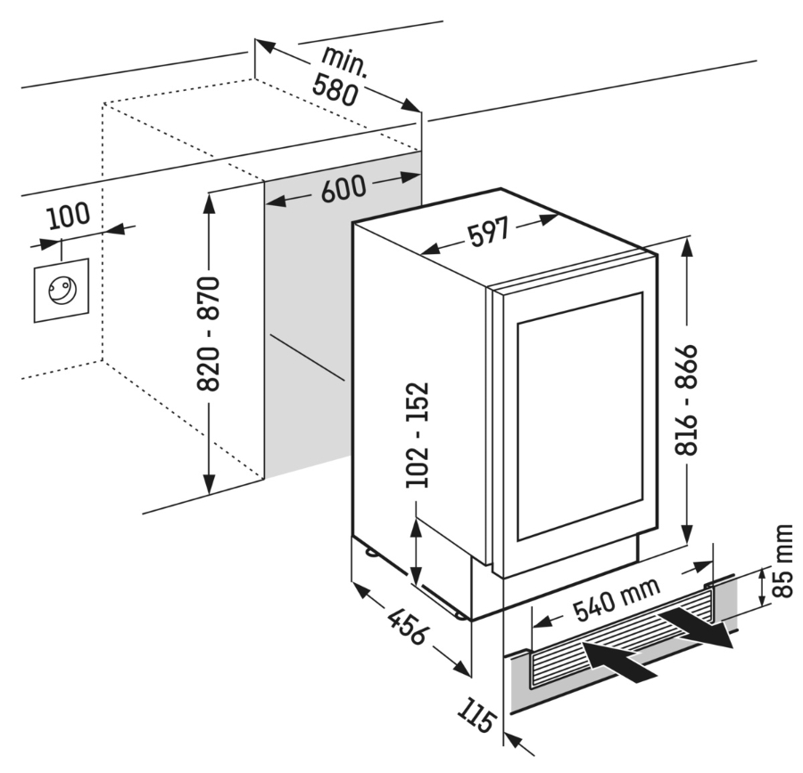 Liebherr UWTgb 1682 Vinidor Unterbaubarer Weintemperierschrank 